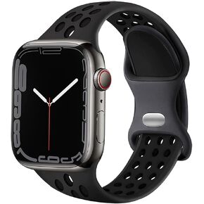 Elaikement Compatible with Apple Watch Band 44mm 45mm 46mm 49mm 42mm 41mm 40mm 38mm Men Women, Breathable Silicone Sport Wristband Strap for iWatch Bands Series 10/9/8/7/6/5/4/3/2/1/SE/Ultra