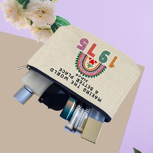 50th Birthday Gifts for Her, Funny 1974 50th Birthday Decorations Makeup Bag, Anniversary 50 Old Year Gift Ideas for Women, Wife, Sister, Mom, Aunt, Cool Cosmetic Travel Bag for Mothers Day, Christmas in Kuwait