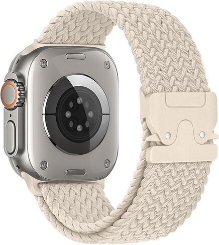 Braided Stretchy Solo Loop Compatible with Apple Watch Band 46mm 45mm 44mm 42mm 49mm for Men Women, Elastic Sport Nylon Strap Wristband with Sliding Buckle for iWatch Series 10 9 8 7 6 5 4 3 Ultra SE in Saudi Arabia