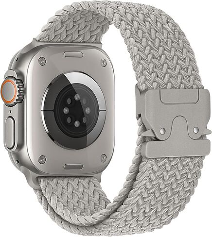 Braided Stretchy Solo Loop Compatible with Apple Watch Band 46mm 45mm 44mm 42mm 49mm for Men Women, Elastic Sport Nylon Strap Wristband with Sliding Buckle for iWatch Series 10 9 8 7 6 5 4 3 Ultra SE in Saudi Arabia