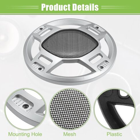 ACROPIX 6" Car Speaker Grills Cover Mesh Round 6 Inch Audio Speaker Subwoofer Guard Protector Case with Mounting Screws Iron Silver Tone Black - Pack of 4 in Saudi Arabia