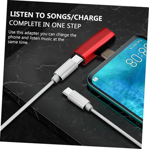 2PCS USB C شاحن سماعة رأس محول النوع C ذكر الإناث المزدوج AUX AUX AUX AUX PD محول الشحن السريع in Kuwait