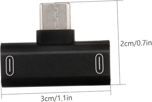 2PCS USB C شاحن سماعة رأس محول النوع C ذكر الإناث المزدوج AUX AUX AUX AUX PD محول الشحن السريع in Kuwait