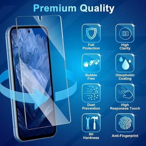 Pixel 8a شاشة واقي ، 3+3 حزمة ، تغطية كاملة ، زجاج 9 ساعات ، واضحة HD ، مقاومة للخدش ، خالية من الفقاعات ، مع واقي عدسة الكاميرا in Kuwait