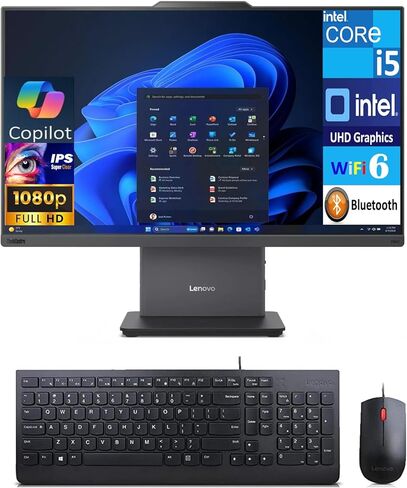 Lenovo ThinkCentre Neo 50a Gen 5 Business All-in-One 23.8 "Display FHD (Intel I5-13420H ، 32GB DDR5 ، 8TB SSD ، COPILOT ، WIFI 6 ، Bluetooth 5.2 ، WebCAM ، 2 HDMI ، WIN 11 PRO) مع لوحة المفاتيح والمسح in Kuwait