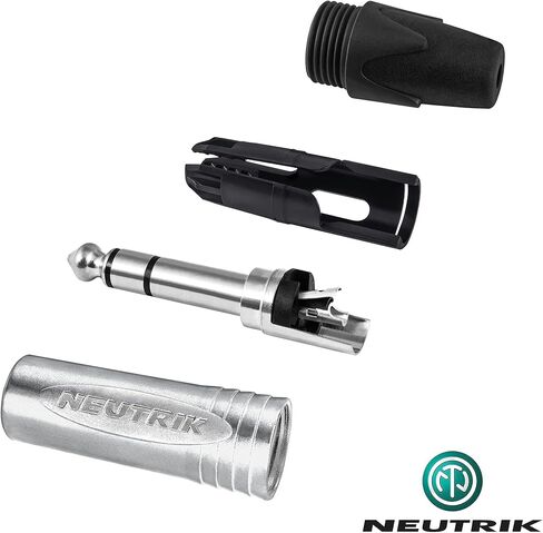 أفضل كابلات في العالم 15 قدمًا - كابل تصحيح TRS متوازن مصنوع مخصصًا باستخدام سلك Mogami 2549 (أسود) ومقابس استريو NETRIK NP3X TRS in Kuwait