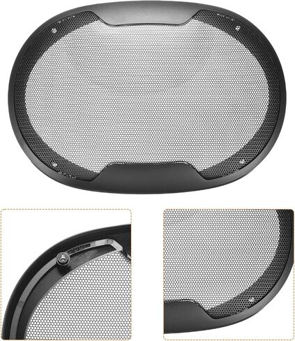 UXCELL 2PCS 6 "× 9" مكبر صوت شواية شبكة زخرفية واقي واقي واقي من الأجزاء السوداء in Saudi Arabia