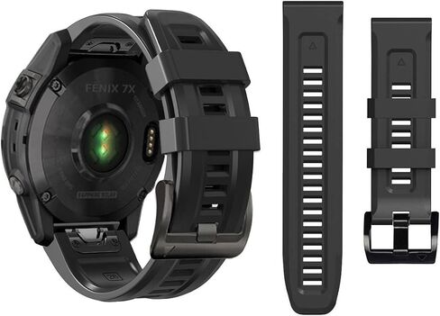 22mm Watch Band for Garmin Fenix 5/Fenix 6/Fenix 7/Fenix 8 47mm/Fenix E 47mm, Soft Silicone Band Strap Wristband with Quick Fit for Garmin Smart Watch in Saudi Arabia