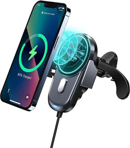 Wireless Car Charger,Englear Magnetic 15W Fast Charging Car Charger Phone Holder for iPhone 15/14/13/12,13/12 Mini,15/14/13/12 pro,15/14/13/12 pro max,15/14 Plus(Gray) in Saudi Arabia