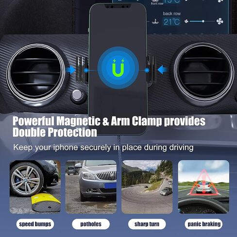 Wireless Car Charger,Englear Magnetic 15W Fast Charging Car Charger Phone Holder for iPhone 15/14/13/12,13/12 Mini,15/14/13/12 pro,15/14/13/12 pro max,15/14 Plus(Gray) in Saudi Arabia
