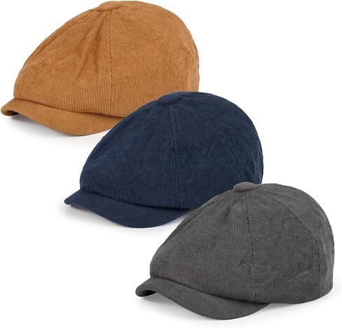 3Pcs Newsboy Hat for Men Women Elastic Corduroy 8 Panel Flats Cap in Saudi Arabia