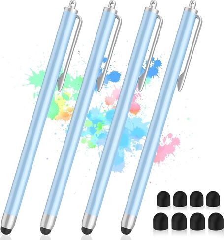 Stylus Pens for Touch Screens, 4 Pcs High Sensitivity & Precision iPad Stylus with Replacement Tips, Compatible with iPad, Android, Tablets and All Capacitive Touch Screens (Blue) in Saudi Arabia