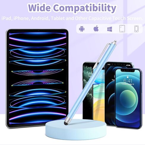Stylus Pens for Touch Screens, 4 Pcs High Sensitivity & Precision iPad Stylus with Replacement Tips, Compatible with iPad, Android, Tablets and All Capacitive Touch Screens (Blue) in Saudi Arabia