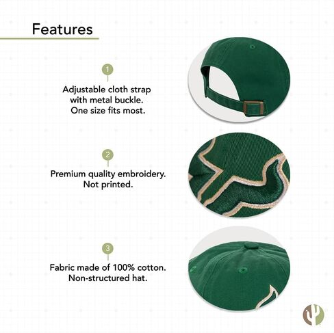 Desert Cactus University of South Florida Baseball Hat USF Bulls Brimmed Embroirderd Cap Adjustable Cloth Strap Adult (Style B) Tan in Saudi Arabia