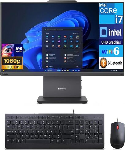 Lenovo ThinkCentre Neo 50a Gen 5 Business All-in-One 23.8 "IPS FHD Display (Intel I7-13620H ، 32GB DDR5 ، 8TB PCIE SSD ، Intel UHD ، WIFI 6 ، WebCAM ، Bluetooth 5.2 ، Win 11 Pro) W/DKZ USB Port موسع in Saudi Arabia