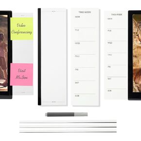 SWATOM لوحات مذكرة مراقبة مغناطيسية لوحة رسائل شاشة الكمبيوتر 2 قطعة شاشة أكريليك لوحة جانبية لوحة مذكرة أعلى جبل شاشة سطح المكتب حامل ملاحظات لاصقة للترتيبات الأسبوعية قائمة المهام in Kuwait