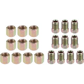 X AUTOHAUX 20pcs Motorcycle Brake Line Tube Fittings 10mm Nuts 10 Male 10 Female for 3/16" Hydraulic Brake Lines Union Durable Brake Pipe Connector