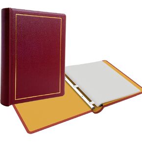 Corporate Minute Book Binder, Maroon Leather w/Gold-Tooled Covers and Spines, Letter Size 8.5 x 11 Inches, 125 Pages/250 Sheet Capacity, 100 Minute Book Paper Included