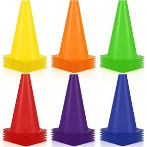 30 Pieces 9 Inch Traffic Cones Plastic Sport Cones Agility Training Safety Cones Soccer Practice Equipment for Basketball Football Drills Exercise, Outdoor Game Activity and Events