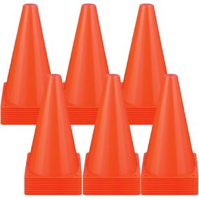 30 Pieces 9 Inch Traffic Cones Plastic Sport Cones Agility Training Safety Cones Soccer Practice Equipment for Basketball Football Drills Exercise, Outdoor Game Activity and Events