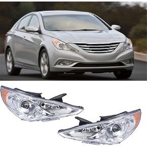 WFLNHB Headlights Replacement for 2011-2014 Hyundai Sonata Projector Headlights Pair Left+Right Side (Passenger Driver Side)