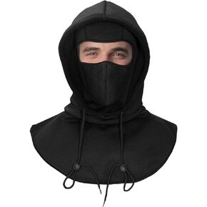 Ski Mask Motorcycle Black Balaclava Adjustable Windproof Fleece Cold Weather Full Face Mask for Winter