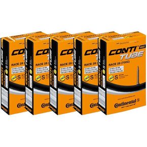 Continental Bicycle Tubes Race 28 700x20-25 SV60 Presta Valve 60mm Bike Tube - Value Bundle 5-in-1 Bicycle Tube 700c