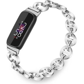 TRUMiRR Band for Fitbit Luxe Women, Stainless Steel Band Jewelry Strap for Fitbit Luxe Fitness Tracker