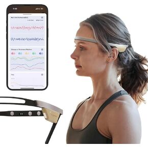 Flowtime: Biosensing Meditation Headband - Brain Tracker for Neurofeedback Training at Home - Heart Rate, Breath, HRV, Stress, Flow, Alpha, Theta, Beta, Gamma Wave Breakdowns