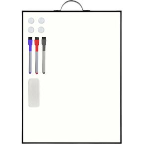 White Board & Cork Board Combination,12 x 16 inches Small White Board Bulletin Board,Portable with Handle for Desk and Wall (Combination Boards)