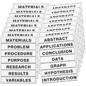 Lewtemi Self Adhesive Presentation Science Fair Subtitles Display Boards for Classroom Office Science Fair Titles Supplies(8 Set)