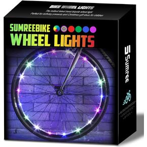 LED Bike Wheel Lights,2-Tire Pack USB Rechargeable Bike Lights with Batteries Included, Best Bicycle Lights - Stocking Stuffer Birthday Gift for Kids, Girls, Boys, Adults
