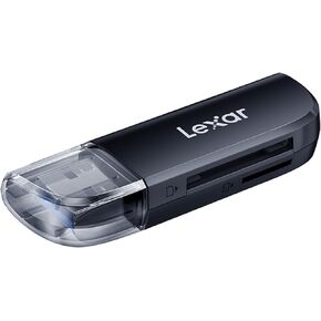 Lexar Dual Slot USB-A Reader, USB 3.2 Gen 1 Up to 104MB/s, USB-A for SD/MicroSD/SDHC/SDXC Camera Card Reader Adapter, OTG MicroSD Card Reader for PC/Laptop/Tablet