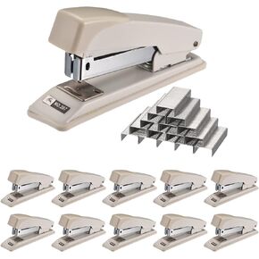 PATIKIL 10 Pieces Desktop Staplers with 6000 Staples, Standard Desk Staplers Office Stapler 25 Sheet Capacity(26/6) for Office, Home, Blue