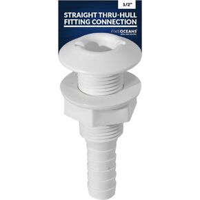Five Oceans White Straight Thru-Hull Connection for Hose