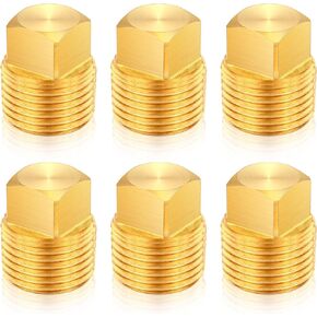 Lounsweer 6 Pcs 1/2" NPT Boat Plugs Solid Brass Drain Plugs Flare Tube Fitting Spare Garboard Drain Plug Kit for Most Boats Hulls Parts