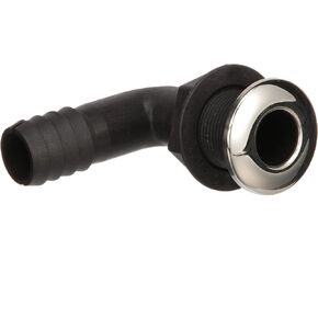 Seachoice 90-Degree Thru-Hull Connector, Fits 1-1/8 in. ID Hose, 1-3/8 in. Max Hull,White
