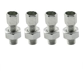 4pcs Brake Caliper Barrel Adjusters 6mm Bicycle Brake Parts Silver Barrel Adjuster Bolt with Locknut