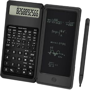Calculator with Notepad, TRELC 12 Digits LCD Display Solar Desktop Calculator, Support Solar and Battery, Multi-Function Portable Calculator for Office, School and Home