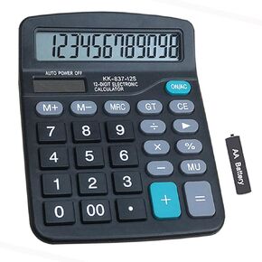 YOUHO Pink Office Desk Calculator, 12-bit Solar Battery Dual Power Standard Function Electronic Calculator with Large LCD Display (1PACK，Pink)