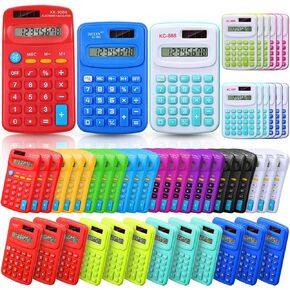 Yunsailing 48 Pcs Pocket Calculator Bulk Small 4 Function Battery Powered Calculator 8 Digit Display Pocket Size for Students Kids School Home Office, 3 Styles