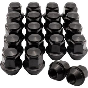 Set of 20, 12mmx1.5 OEM Factory Wheel Lug Nuts for Focus Fusion Escape Ranger MKC MKZ Fiesta Stock Wheels Large Acorn Seat Black