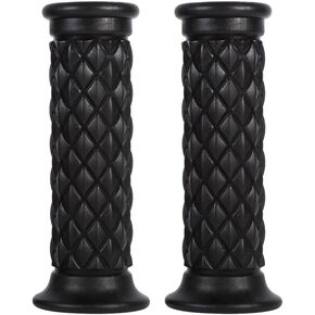 Motorcycle Handlebar Grips 1 Pair 7/8" and 1'' Anti-Slip Rubber Motorcycle Handlebar Hand Grips 22mm Bar Open End Hot Universal for Cafe Racer Motorcycle Dirt Bike Motocross (Black)