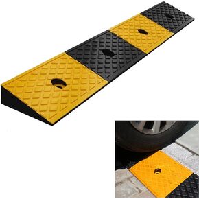 Nisorpa 2 "سلالم كبح مطاطية للخدمة الشاقة منحدرات كبح تحميل المطاط كبح منحدر عتبة منحدر لسيارة سيارة الدفع الرباعي شاحنة دراجة نارية كرسي متحرك الرصيف كبح المنحدر 39.3x5.9x2 بوصة