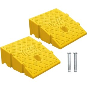 2Pack Curb Ramp, Portable Lightweight Heavy Duty Plastic Driveway Curb Ramps for Low Cars,Motorcycle Ramp,Curb Ramps (2.76 inch High)