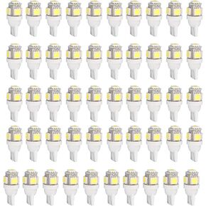 50x Super White T10 5050 5-SMD LED Interior Light bulbs W5W 192 194 158 168 2825