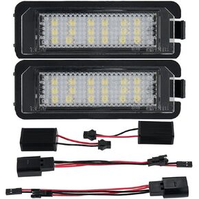 2Pcs Error Free LED License Plate Lights Tag Lamp Assembly Compatible/Replacement for Volkswagen VW Golf GTI MK4 MK5 MK6 MK7 Passat B6 CC Polo EOS Phaeton Beetle Scirocco, 6000K White