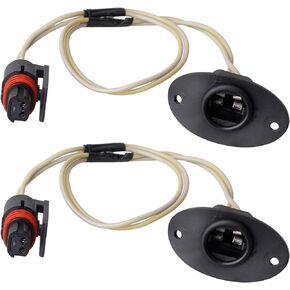 HERCOO License Plate Light Wiring Harness Assembly Rear Lamp Socket Pigtail Compatible with 1994 to 2002 Dodge Ram 1500 2500 3500 Pickup Truck, Pack of 2