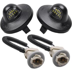 LED License Plate Light with Socket Wiring Harness Plugs Replaces Ford F150 F250 F350 F450 F550 Superduty Ranger Explorer Bronco Excursion Expedition,6500K White(2PCS)