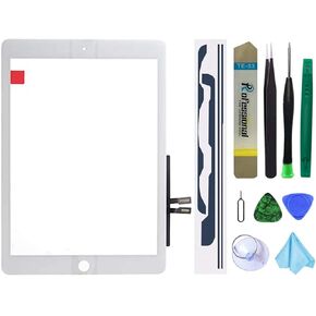 Touch Screen Replacement for iPad 6 9.7 inch 2018, Digitizer Replacement for iPad 6 th Gen A1954 A1893 Without Home Button+ Pre-Installed Adhesive + Professional Tool Kit(White)